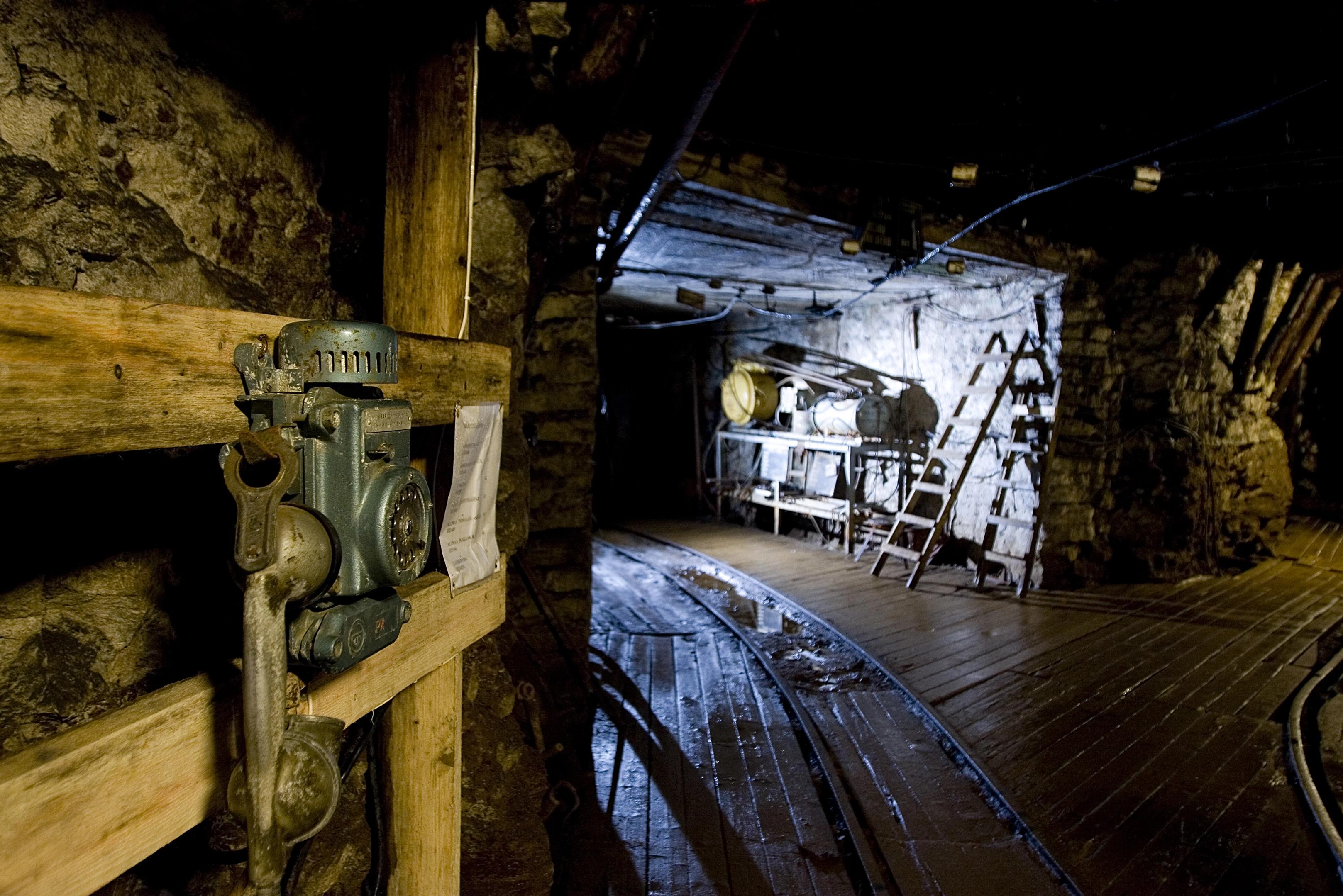 Underground track in Estonian Mining Museum