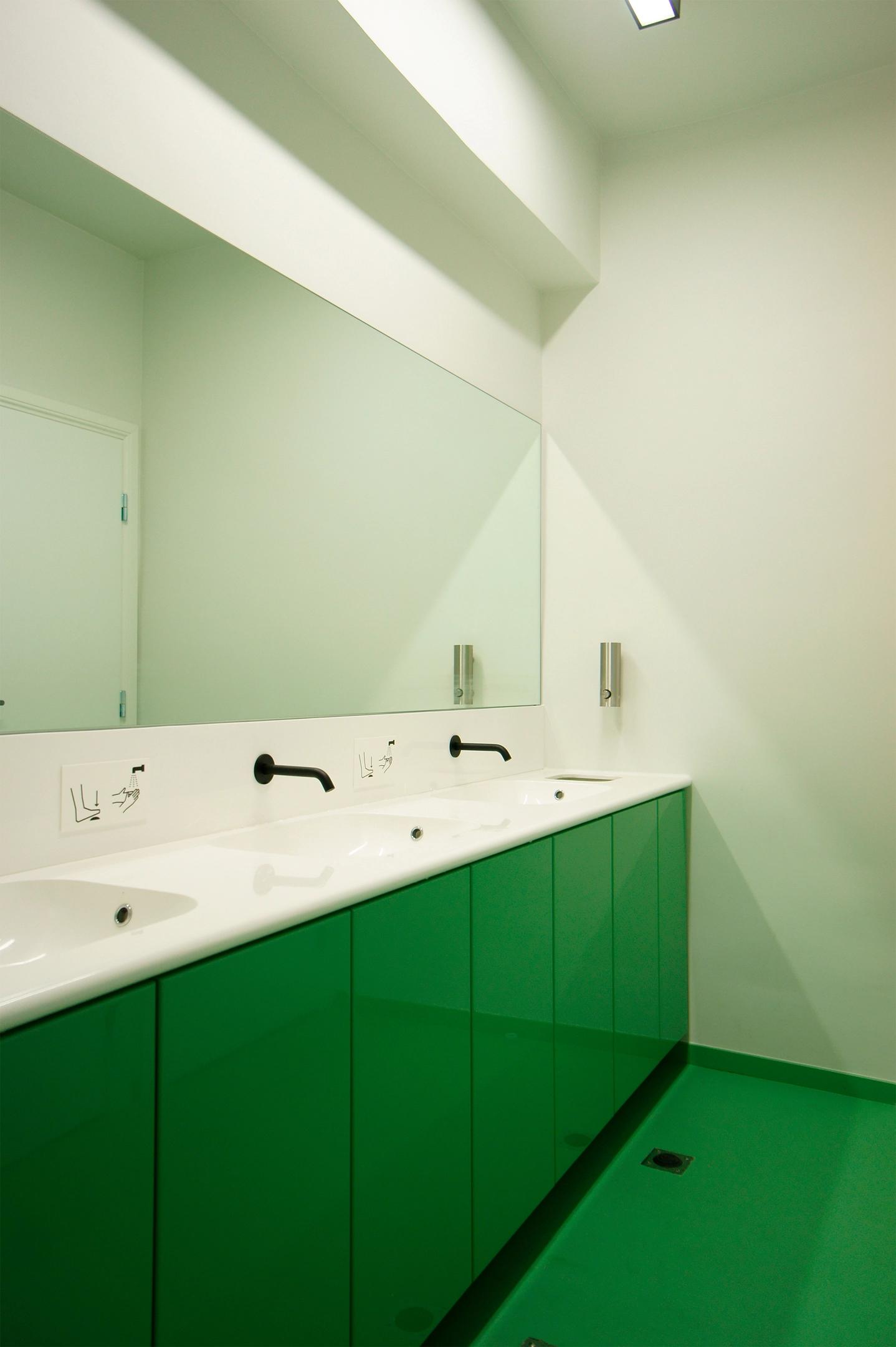 Toilette with green interior in Energy Discovery Centre, Tallinn