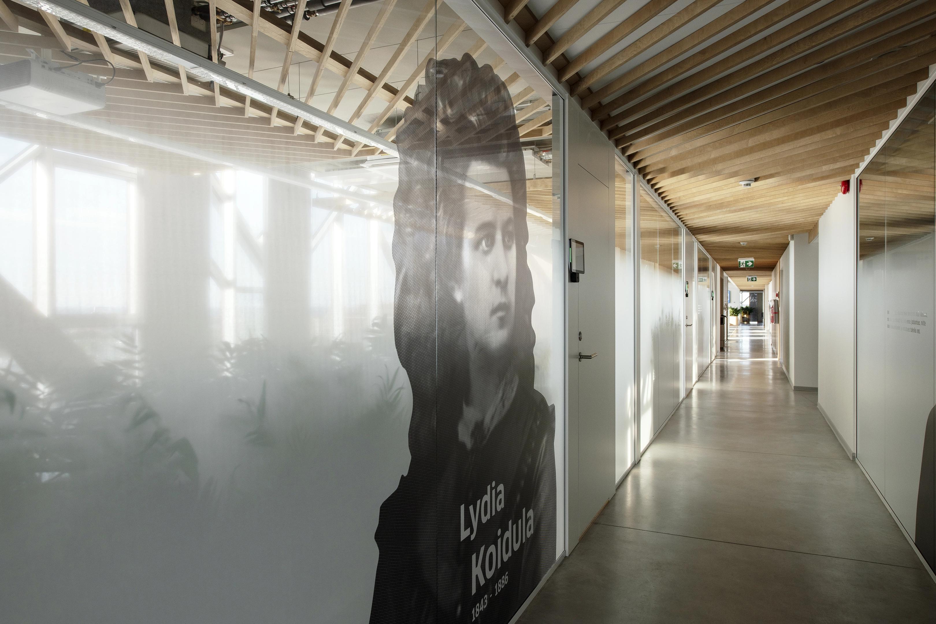 Portrait of Lydia Koidula inside of the headquarters of Postimees
